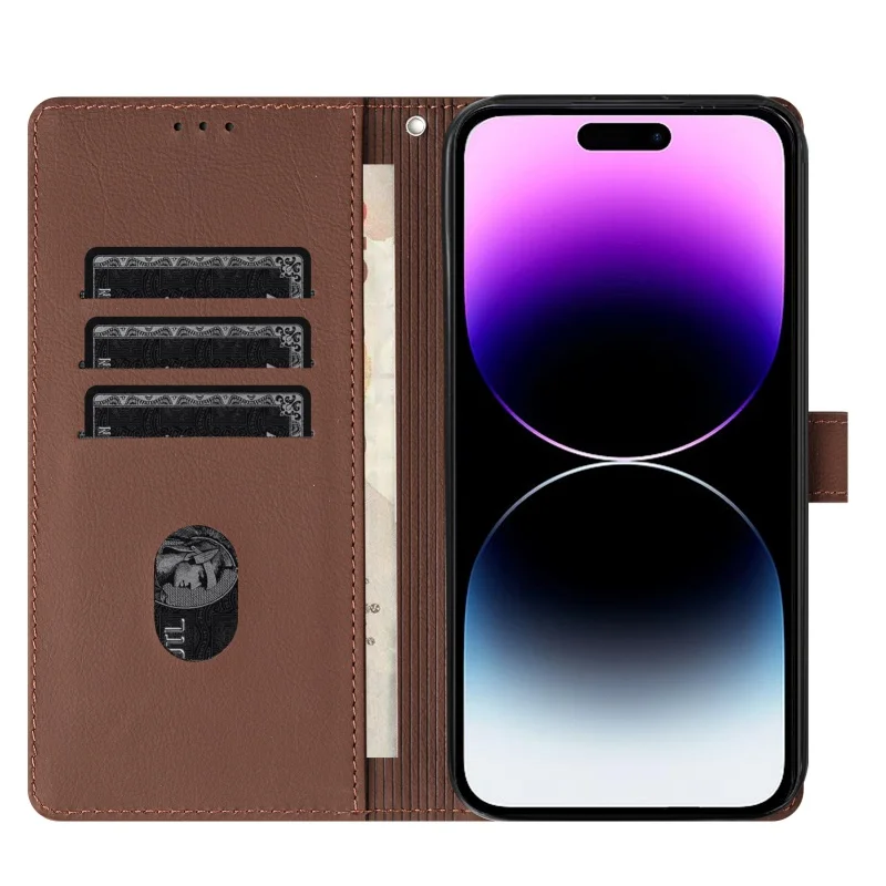 Whimsical Elephant Leather Wallet Phone Case with Card Slots