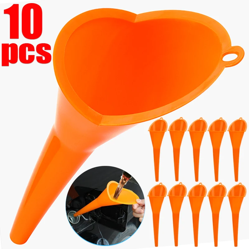 1/10Pcs Car Long Stem Funnel Gasoline Oil Fuel Filling Tool Antisplash