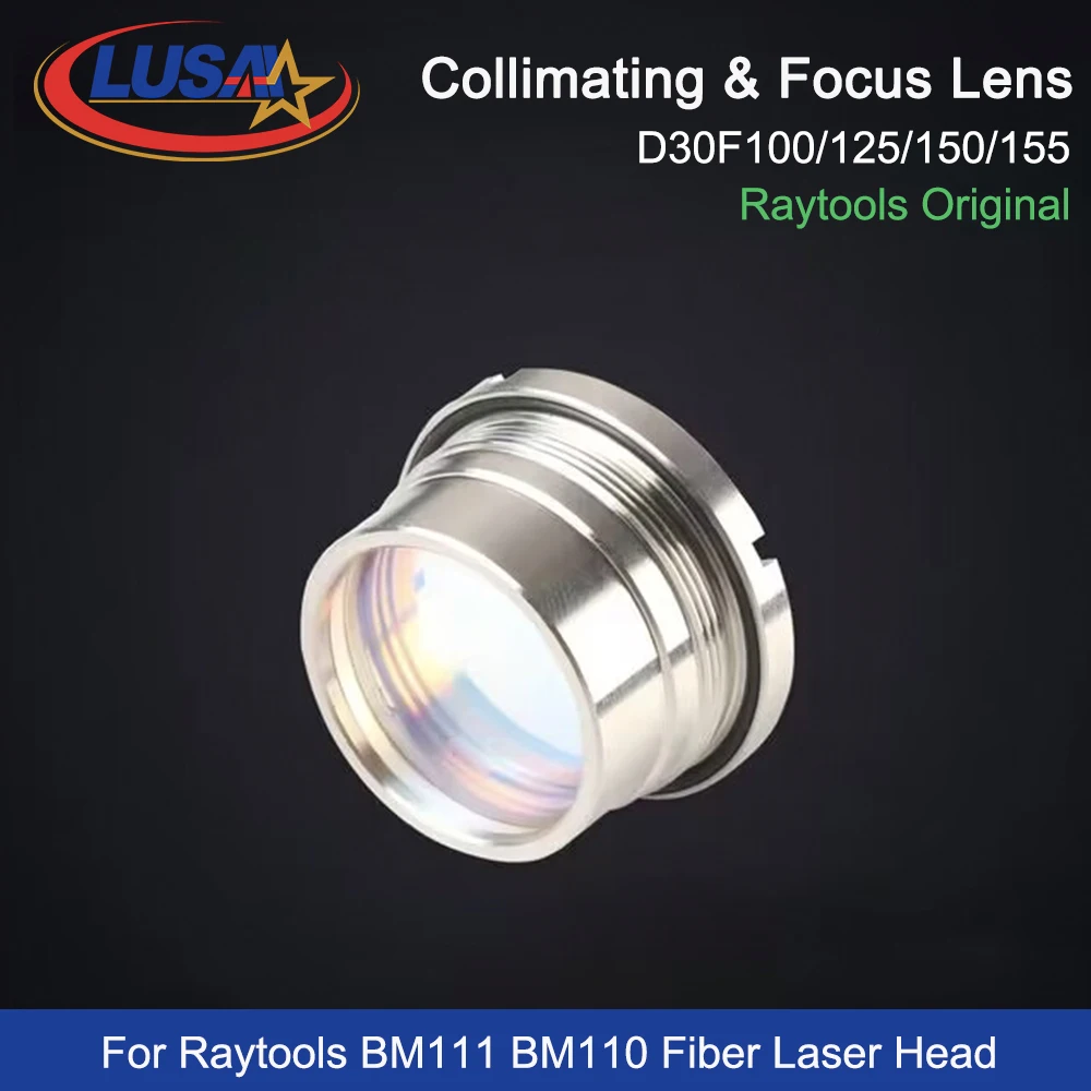 LUSAI Raytools 레이저 콜리메이팅 렌즈, 렌즈 거치대 포함, D30, F100, 125, 150, 155mm, BM111, BM110