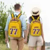 Fashionable and versatile L-Luka Magic Num 77 Laker backpack, suitable for both men and women, showcasing individual charm. 6
