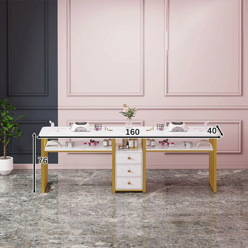 

Дизайнерский белый ногтевой стол, профессиональный пылесборник для дизайна ногтей, мебель для салона schminkds MQ50NT