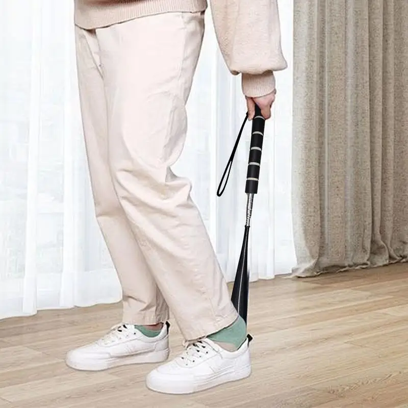 Retractable Shoehorn Lazy Shoe Helper Long Handle Alloy Shoes Lifter Non-slip Shoe Horn Adjustable Seniors Shoe Spoon accessory
