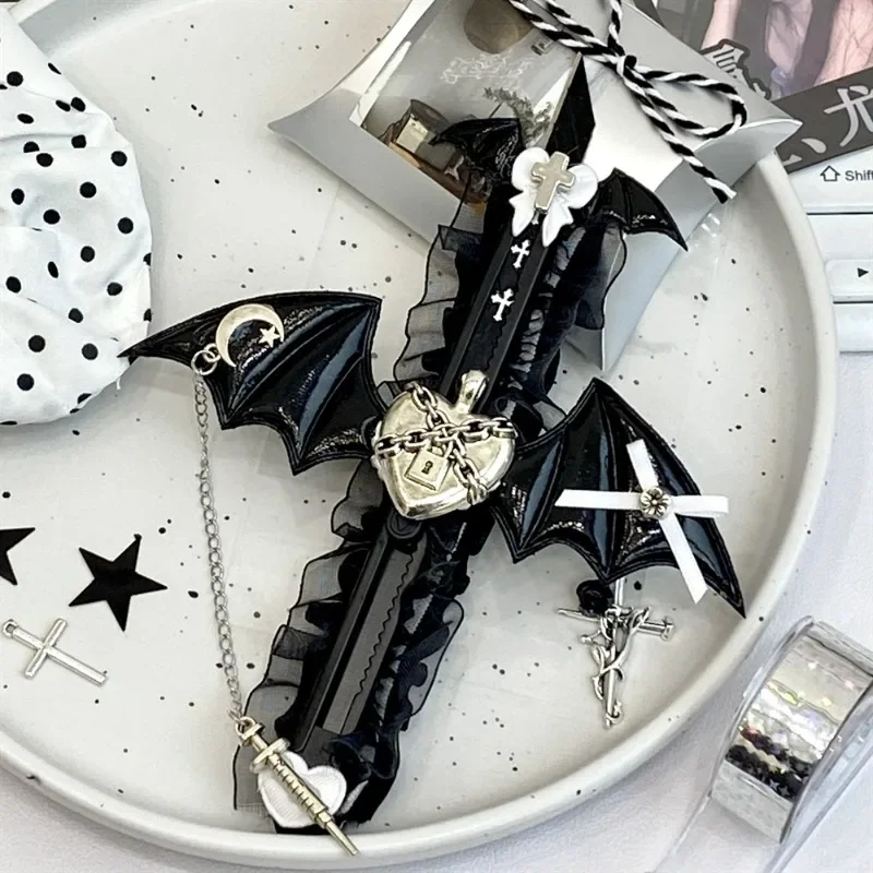 Retro White Black Color Letter Opener Cartoon Dragon Wings Bow Box Opener Handmade Scrapbook Paper Cutter Student Supplies paper cutter mail opener craft cutting knife