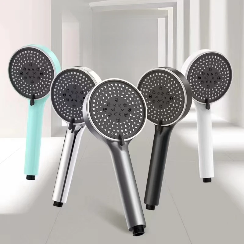 

Upgraded Thickness 5 Modes Shower Head Rainfall High Pressure Round Black Showerhead Hand Bath Spa Faucets Bathroom Accessories