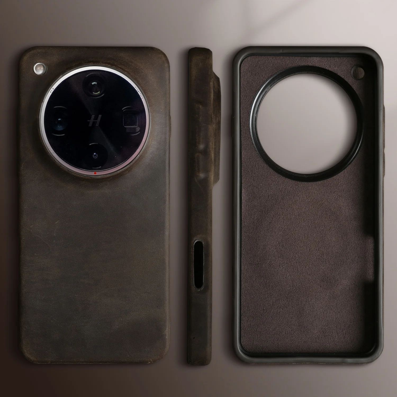Handcrafted Magnetic Genuine Leather Business Phone Case - Crazy Horse Design with MagSafe Compatibility