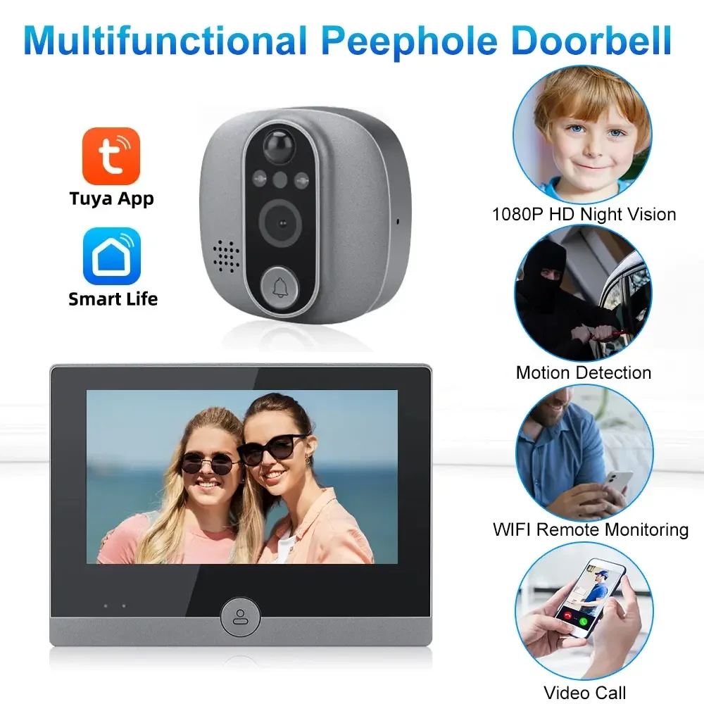 Peephole Camera PIR Motion Detection Peephole Door WiFi Camera