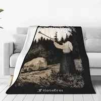 Burzum Blow The Trumpet Blanket Fleece Autumn/Winter Multi-function Soft Throw Blanket for Home Outdoor Bedspread 1