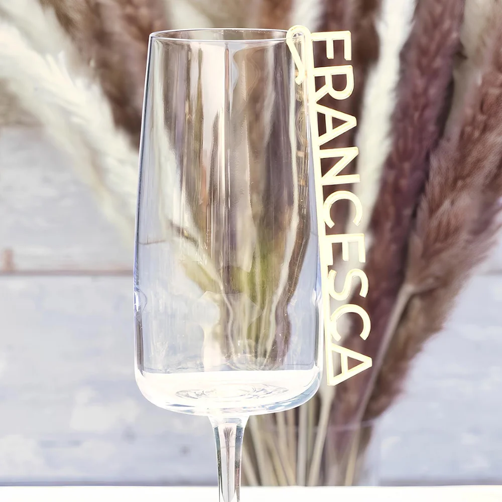 Acrylic Name Place Cards, Wedding Wine Charms, Personalized Glass Charms, Cocktail Champagne Drink Tags, 5 Pcs, 10 Pcs, 50Pcs