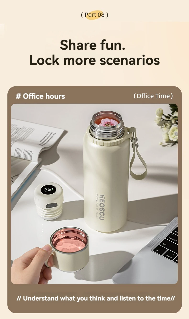 Thermos Water Bottle Insulated Bottles Vacuum Flasks Smart Bottles Stainless Steels Coffee Cups Thermos Flask Keep Hot And Cold