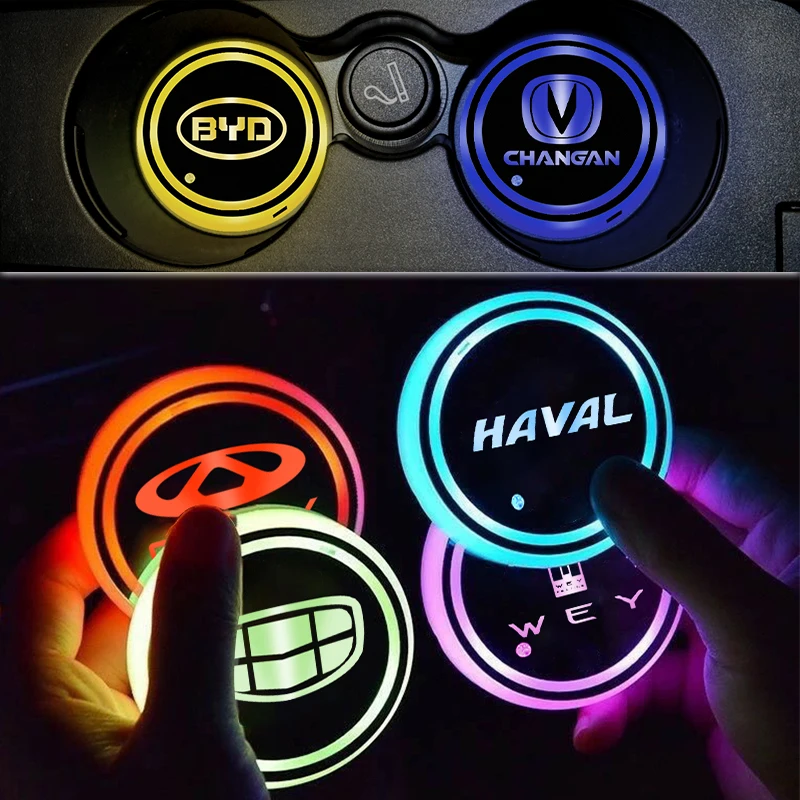 1pcsCarInteriorLedLuminousCoastersAntiSlipMatsforBMWMAlpina