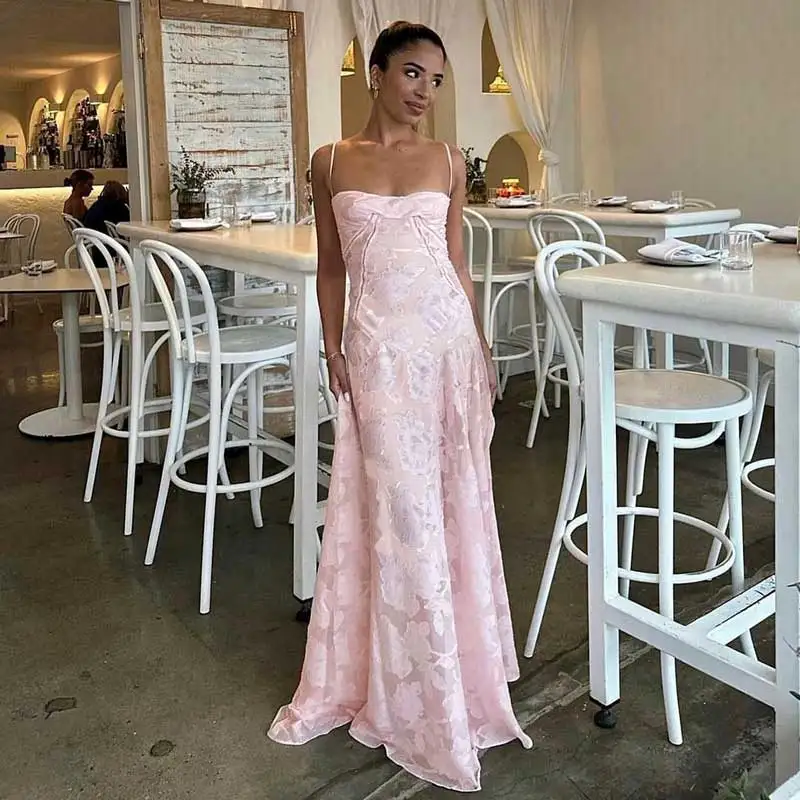 Frida® | Pink boho dress with V-neck
