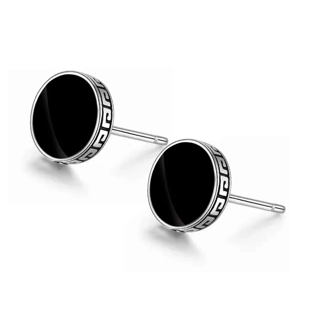 925 Sterling Silver Round Stud Earrings For Women Man Luxury Designer Fine Jewelry Best Selling Offers With - Image 4