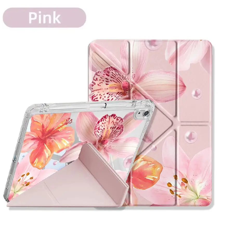Y-Fold Pink Lily Tablet Holder Cover