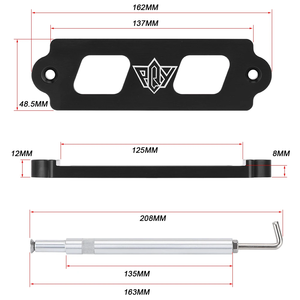 Battery Tie Down Kit Hold Down Rod With Stainless Tray Hooks For Honda Civic / CRX S2000 For Acura Integra RSX With PQY