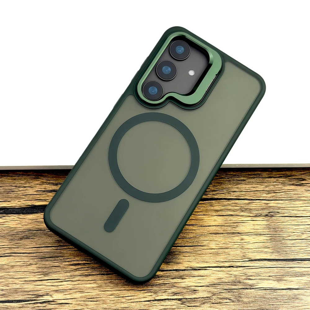 Luxury Matte Translucent Case with Magsafe Stand Cover