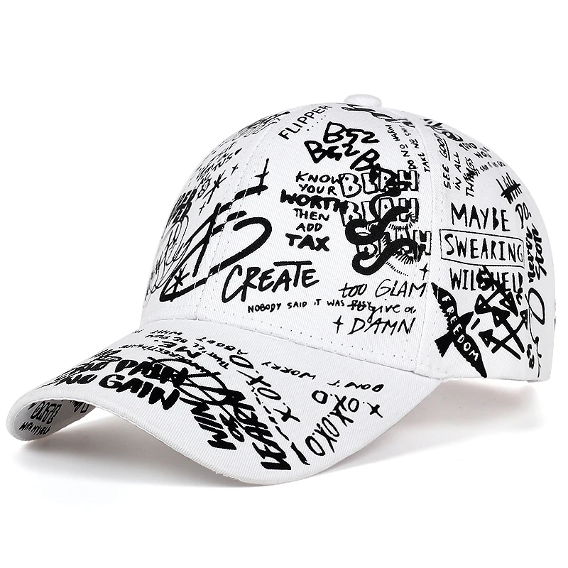 Casquette Baseball Unisexe – Impression Graffiti Géométrique – Réglable En Coton, Quatre Saisons