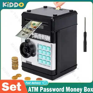 Hucha De Dibujos Animados Juguetes Cajero Automático Mini Hucha Contraseña  Seguridad Masticar Monedas De Efectivo Ahorro Depósito Automático  Electrónico Billete Niños