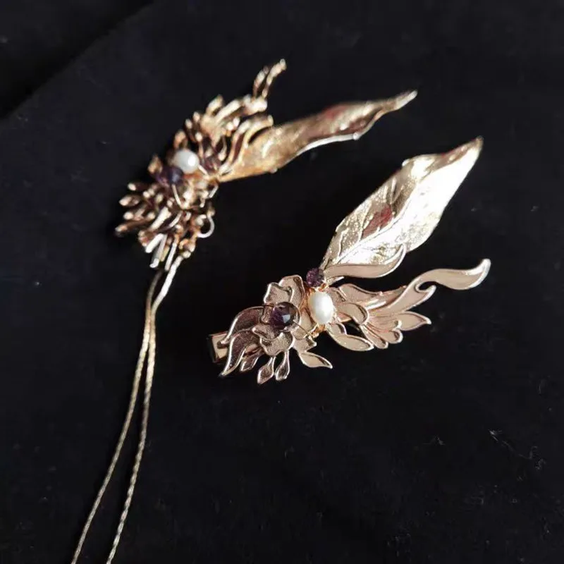 Chinese Hanfu Headwear Hairclip Unisex Tassel Hair Ornaments Accessory Female Male Headdress Carnival Cosplay