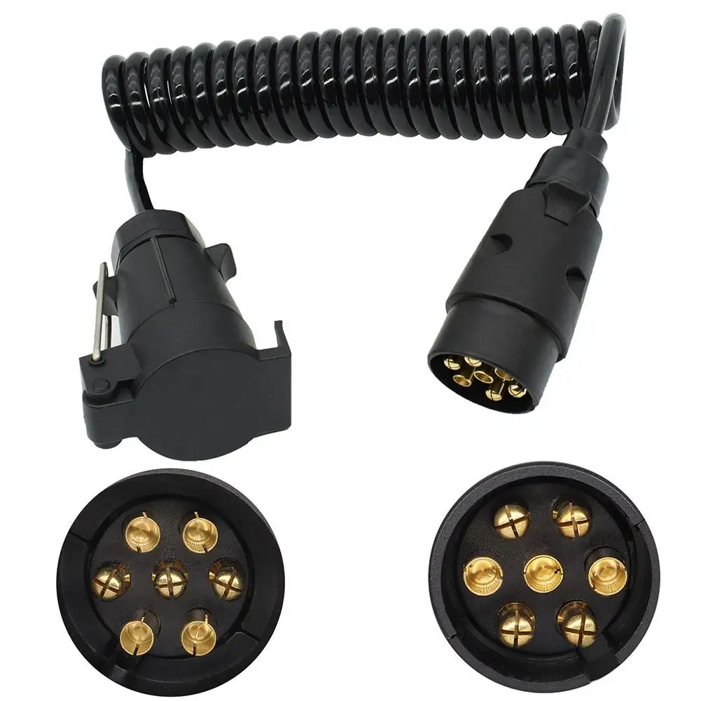 2M 7 Pin Trailer Truck Light Board Extension Cable Lead Male To Female Wire Plug Socket Wire Part Couplings Circuit Plug Socket trailer plug socket set