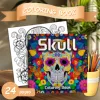 1pc Teen Graffiti Painting Drawing Skull Coloring Book, 24 Different Patterns, Stress Relief for Adults Birthday Gifts 1