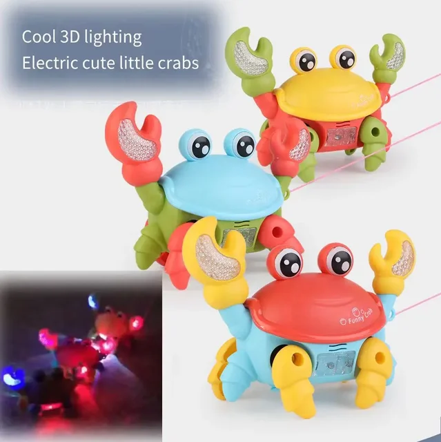 Children Toys Crawling Crab Walking Dancing Electronic Pets Robo Crab Glowing With Music Light Baby Toddler Pet Toy Gift