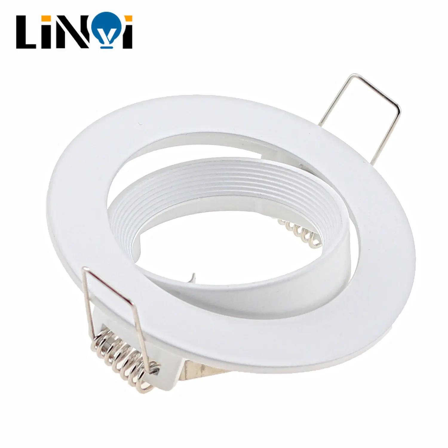 

Round Ceiling Light Bracket white/Nickel Downlight Holder fixture LED Recessed Ceiling Light Fittings Frame for GU10/MR16 Bulbs