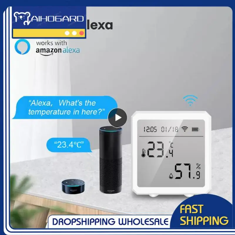 

Tuya Zigbee3.0 Smart Temperature and Humidity Sensor Wireless Thermometer with LCD Screen Digital Display Work with Alexa