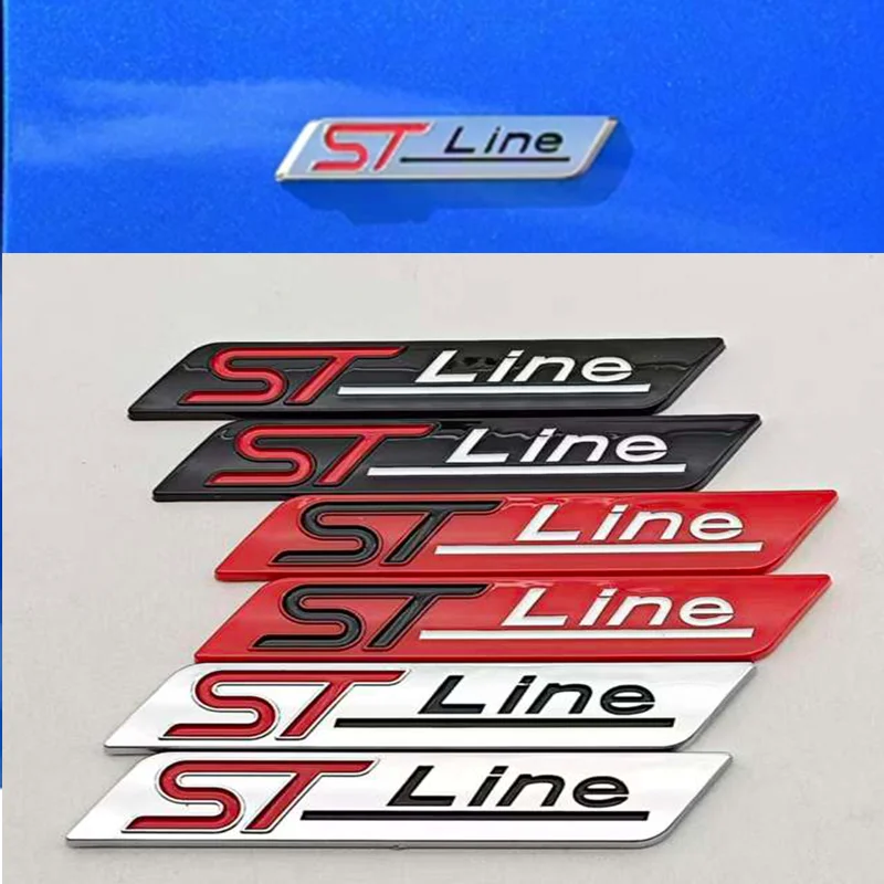 3D ABS 자동차 스타일링 로고 ST 라인 배지 리어 트렁크 펜더 사이드 엠블..