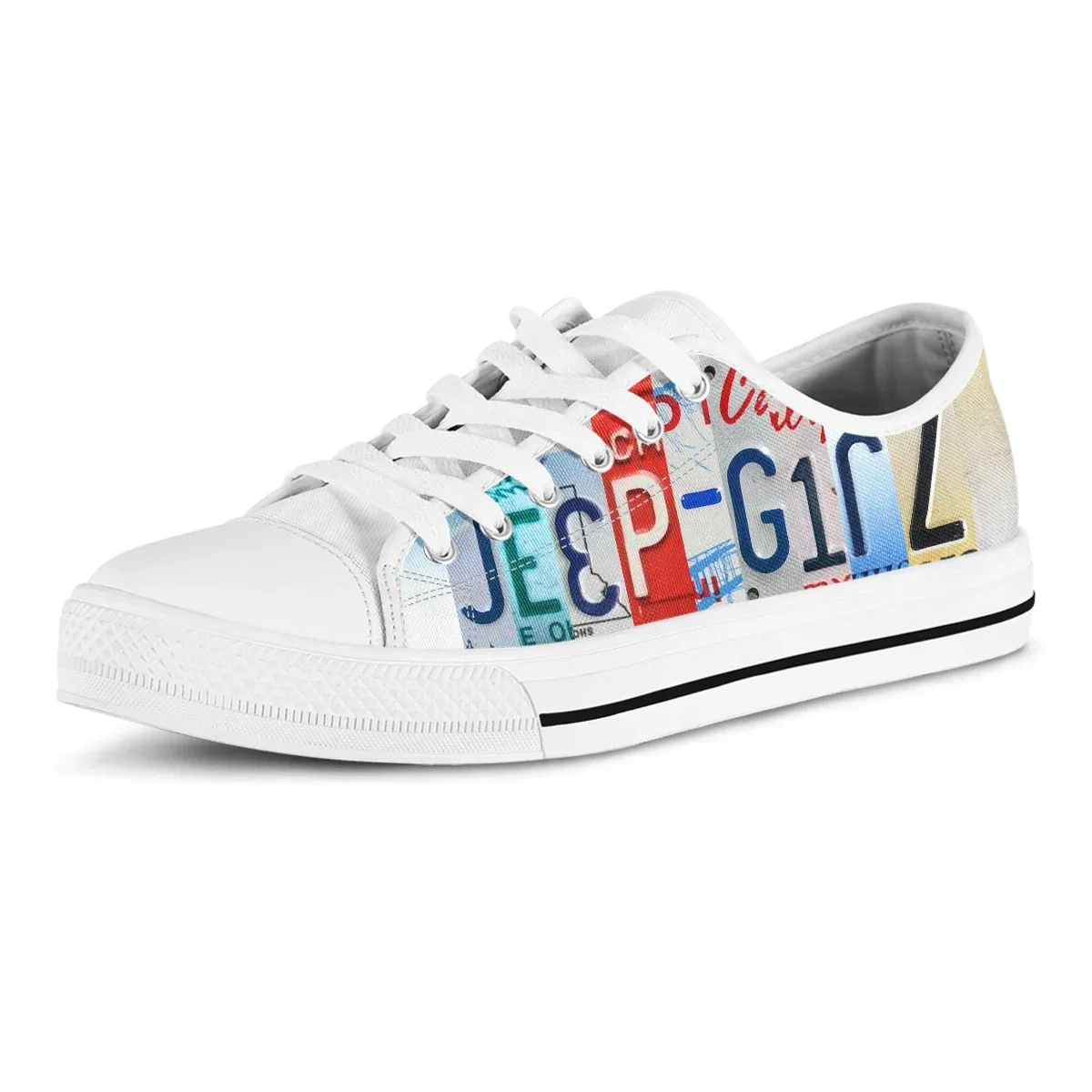 License Plate Girl Sports Shoes Women's New Large Size Lace-up Low-top European And American Casual Sports Shoes Women