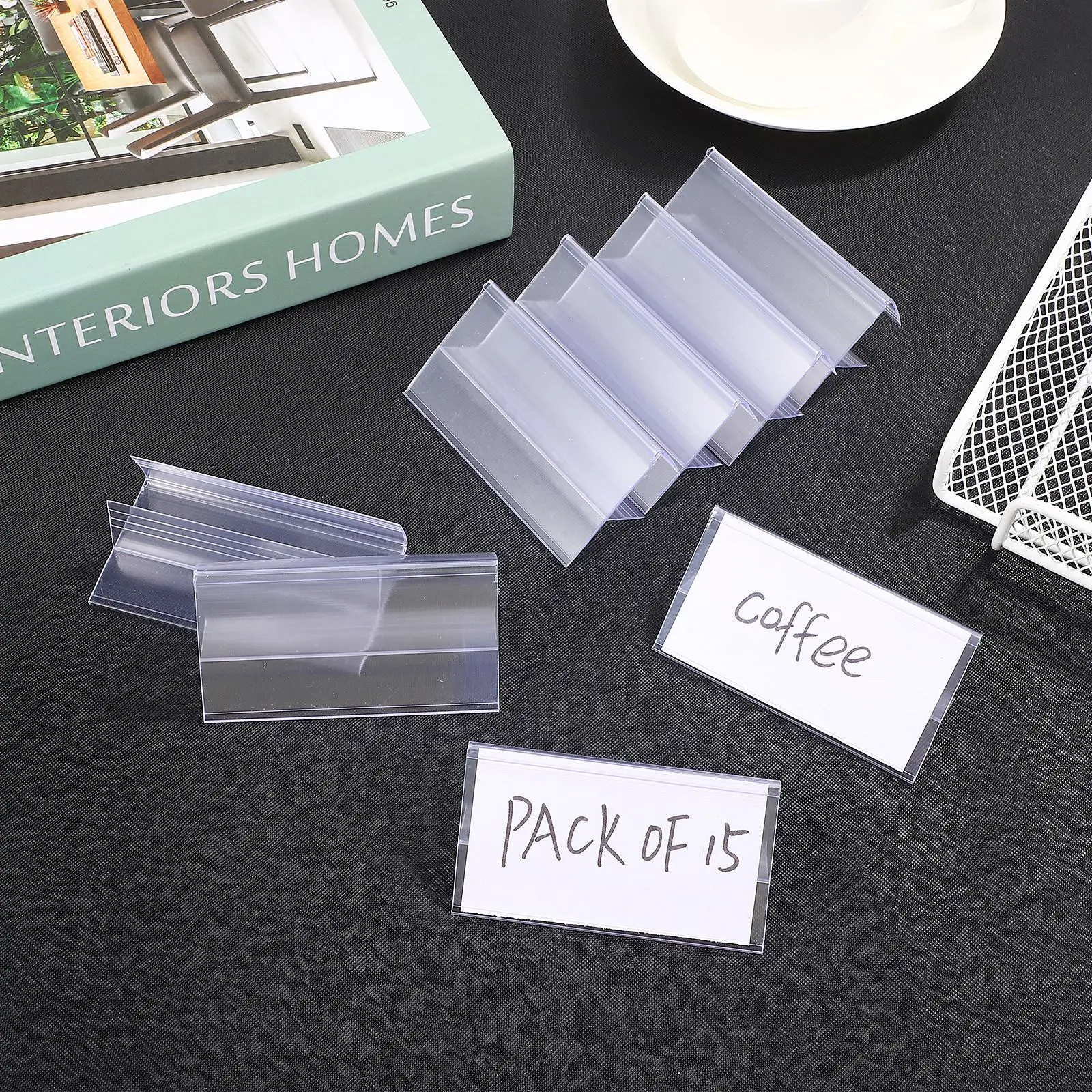 30pcs Transparent Price Label Holder Holder Supermarket Shelf Label Holders Merchandise Price Display Holders Shelf Label Card 4