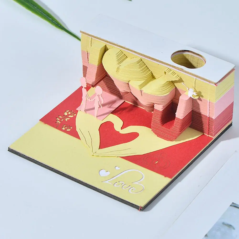 3D 메모 패드, DIY 스티커 포스트 노트 공예 스티커, 카드 종이 종이 조각, 크리에이티브 3 차원 J8H5
