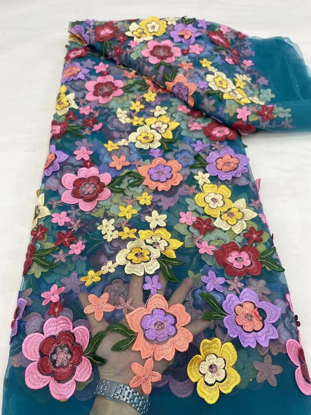 

Nigerian Water Soluble Sequins Cotton Embroidery Lace Fabric, Tulle Wedding Party Dress, High Quality, 5Yards, 2024, DP0155