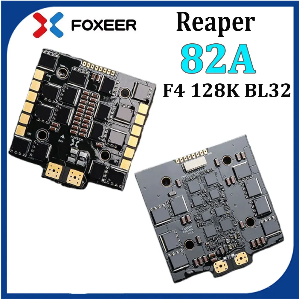 

Foxeer Reaper 82A F4 128K BL32 4in1 4-8S ESC 30.5X30.5mm for FPV Freestyle Long Range X-Class Cinelifter DIY Parts