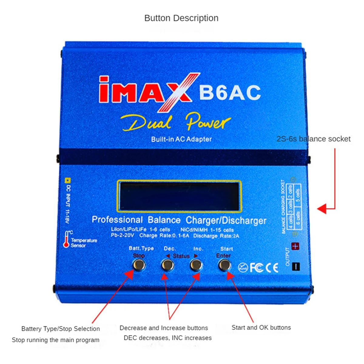 ABAN B6AC 80W 밸런스 충전기 2-6S T-플러그 다기능 지능형 모델 배터리 충전기 EU 플러그