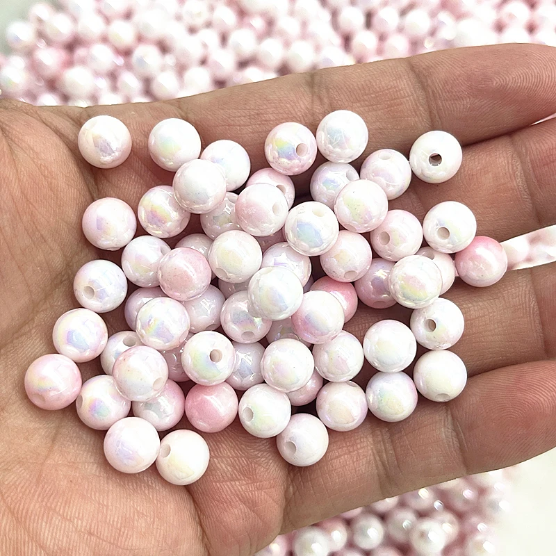 4/6/8/10mm Round Acrylic Imitation Pearl Beads Loose Spacer Beads for Jewelry Making DIY Handmade Bracelet Necklace