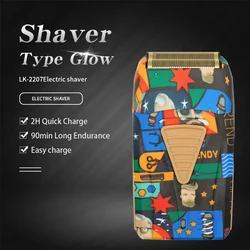 LK-2207 Electric Razor for Men Beard Shaver Face Razor Graffiti Fashion Desgin USB Rechargeable Shaver