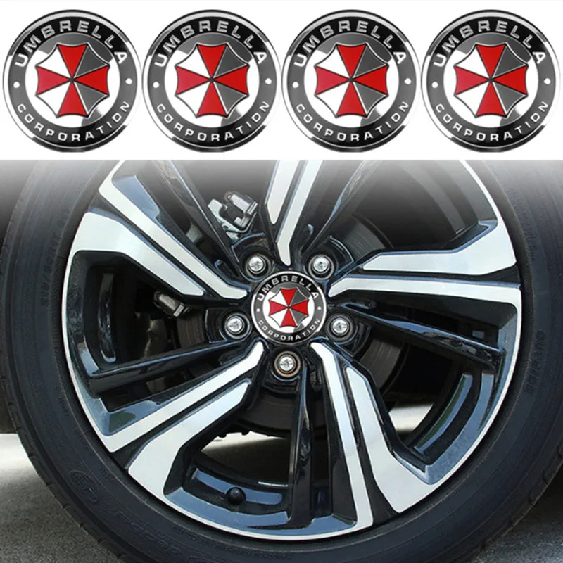 4pcs 56mm 3D Umbrella Corporation Emblem Car Wheel Center Hub Cap Rim Sticker Decals For Toyota Peugeot Suzuki Citroen Skoda |