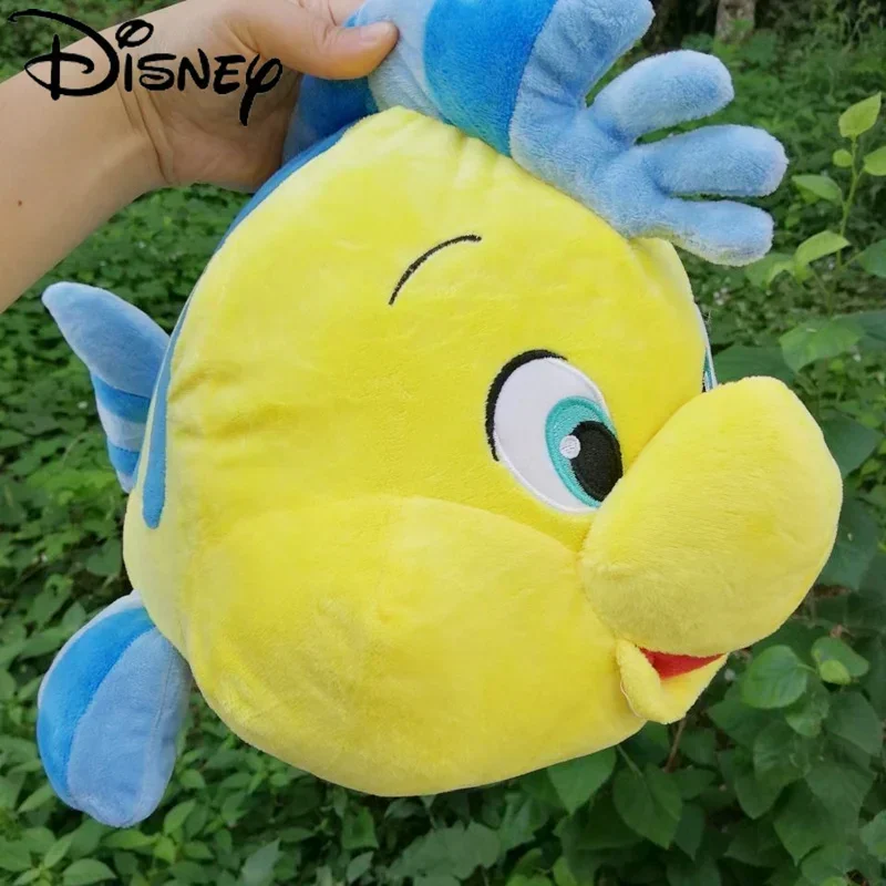 Kawaii 35cm/45cm Disney Flounder Ariel The Little Mermaid Princess Plush Stuffed Dolls Cartoon Chubby Pillow For Child Girl Gift