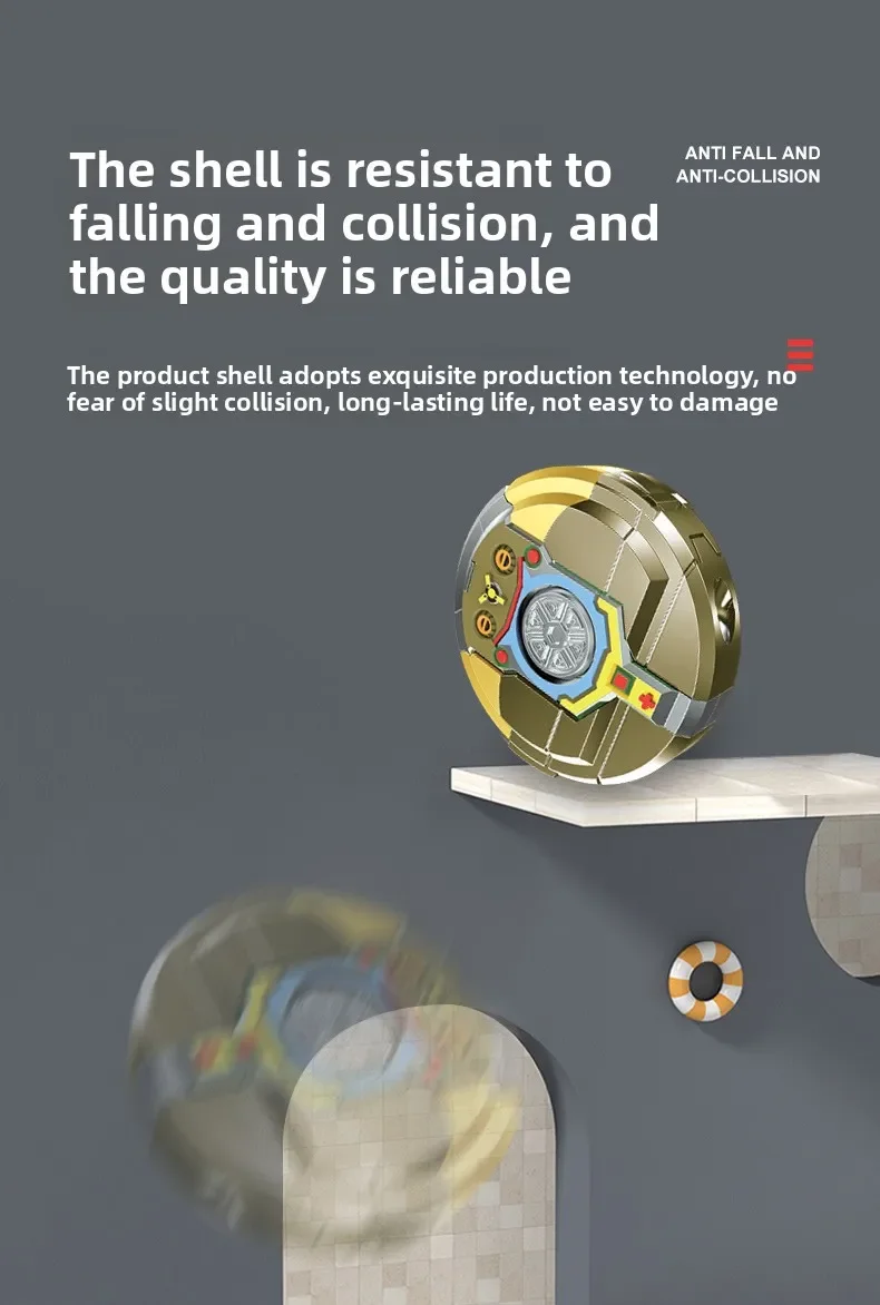 Roterande robotleksak framhävd i sin gyroskopkonfiguration