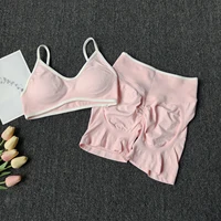 Peach Buttock Yoga Suit Women Gym Seamless Suspender Gathering Bra High Waist Hip Lifting Belly Tightening Shorts Fitness Set - Image 3