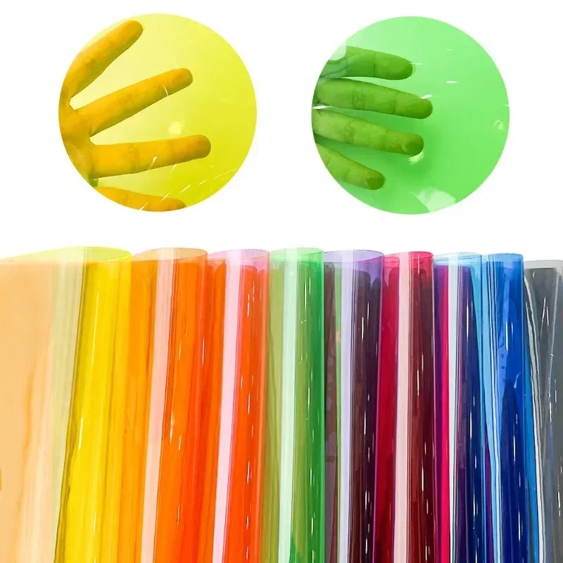 

130mx1m Translucent Faux Leather Sheets PVC Vinyl Film for Packaging Decoration Bag Making DIY Craft Handmade 0.5mm