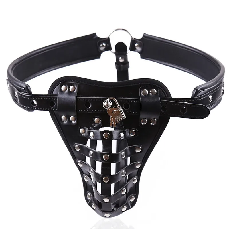 US Mens PU Leather Jockstrap G-string Cosplay Underwear Locks Briefs Lingerie