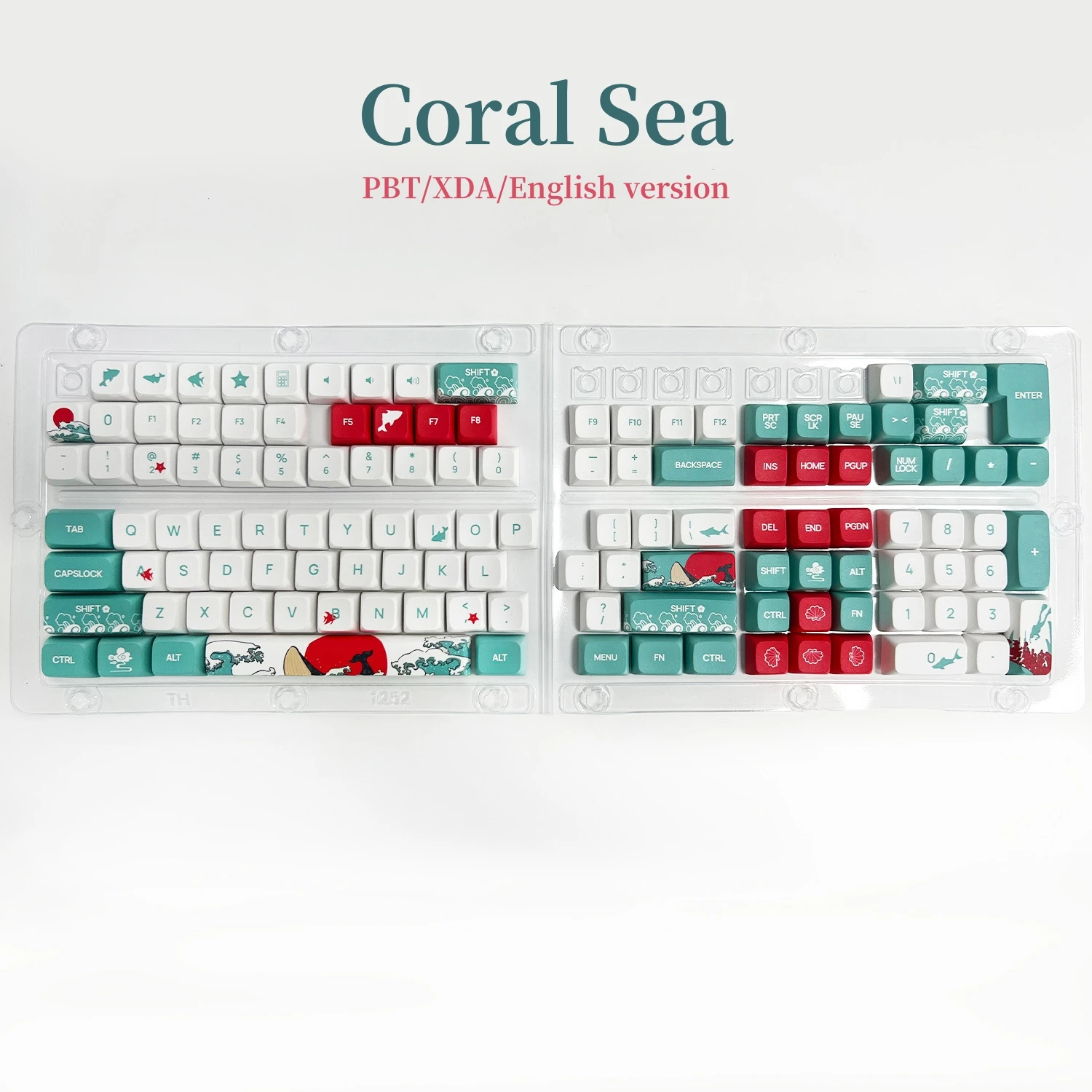 

Колпачки для клавиш XDA/OEM PBT в корейском/русском/английском/арабском стиле, колпачки для клавиш Sub Coral Sea для механической клавиатуры с переключателем ISO Mx