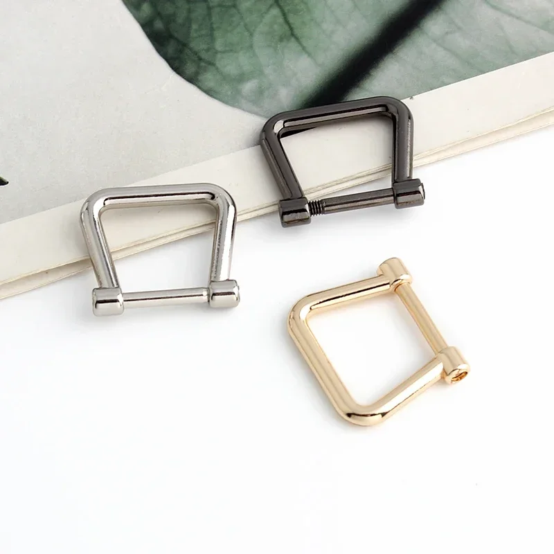 4/20/100PCS Metal Removable Shackle Screw Clasp For DIY Leather Craft Bags Strap Webbing D Ring Buckle With Screws Accessories