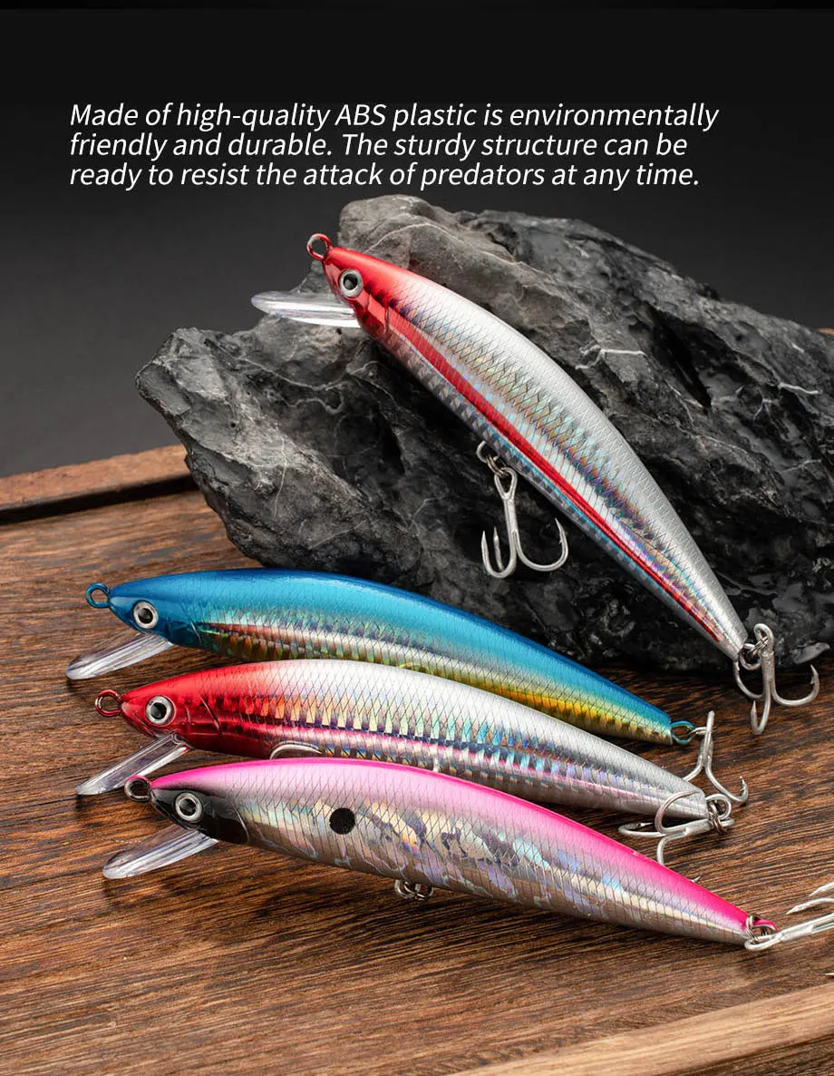Angelköder Sinking Minnow 13 cm 15 cm 40 g 60 g Gewichtssystem Harter Köder Pesca Starke Drillinge Wobbler Jerkbait Swimbait Köder – Detail 10