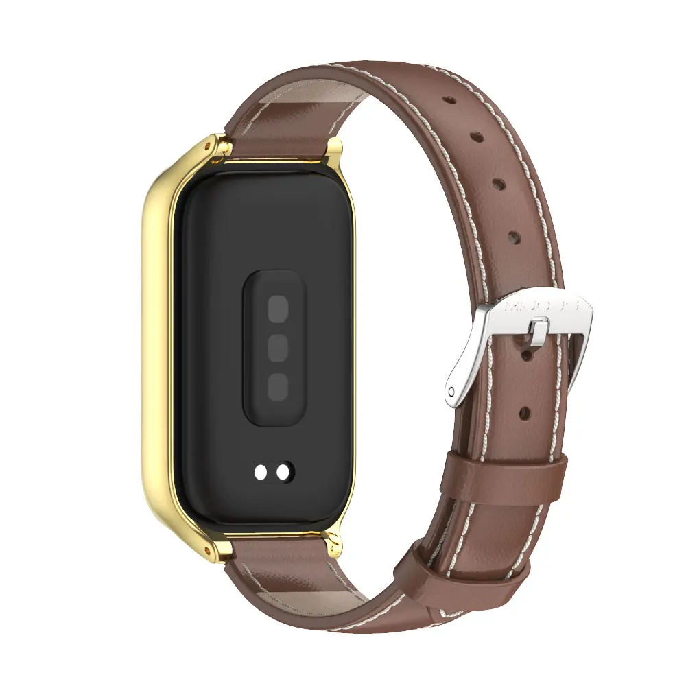 Premium Leather Strap for Smart Fitness Bracelet - Elegant Wristband Accessory