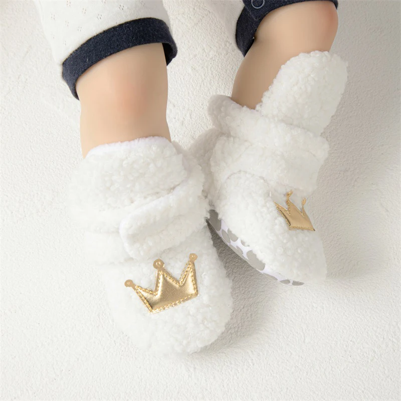 Newborn Girls Autumn Winter Warm Boots Solid Color Ankle Boots Baby Walking Shoes for Toddler Infant Fashion Daily Casual Shoes