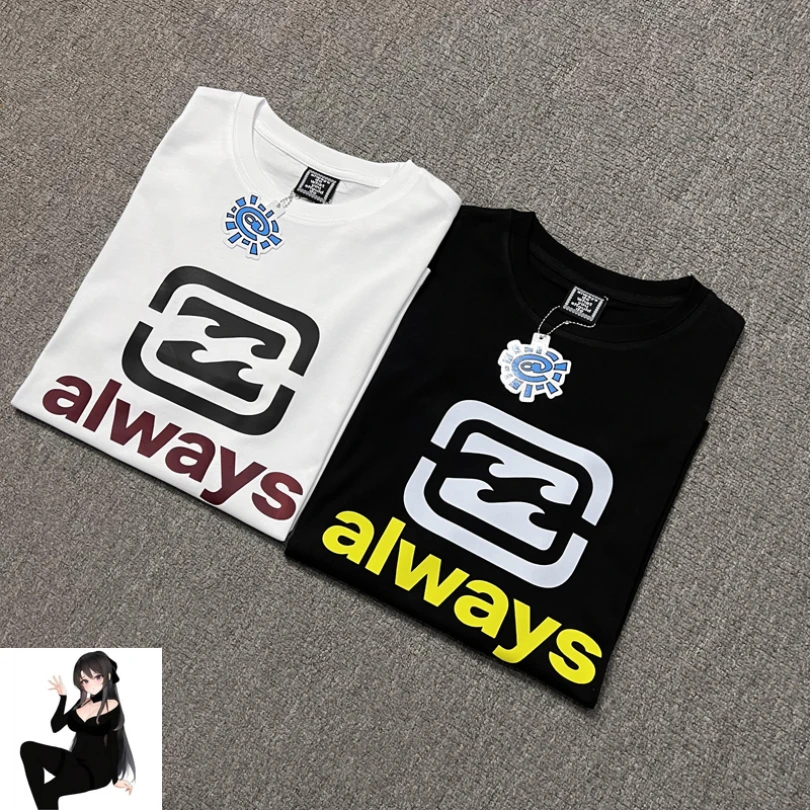 

Embroidery Frame Tag Always Do What You Should Do Black White T-Shirt Men Women High Quality AWAYS Streetwear T Shirt Tops Tee