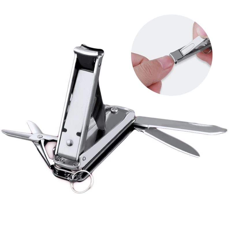 1PC 5 In 1 Multifunctional Nail Clipper Stainless Steel Scissor Knife