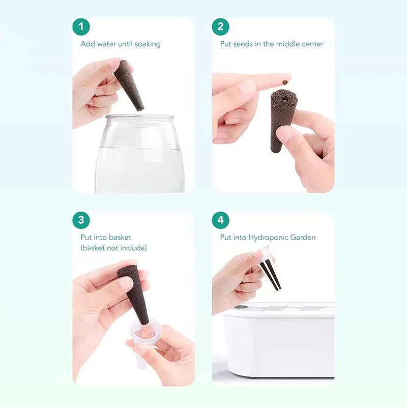 50x Seed Grow Sponges Replacement Root Growth Sponges Seedling Starter Plugs Seed Starting Pod Hydroponic Garden Planting